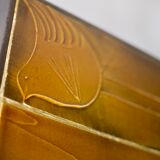 Coffee table signed Roger Capron, steel and ceramic, bird motif