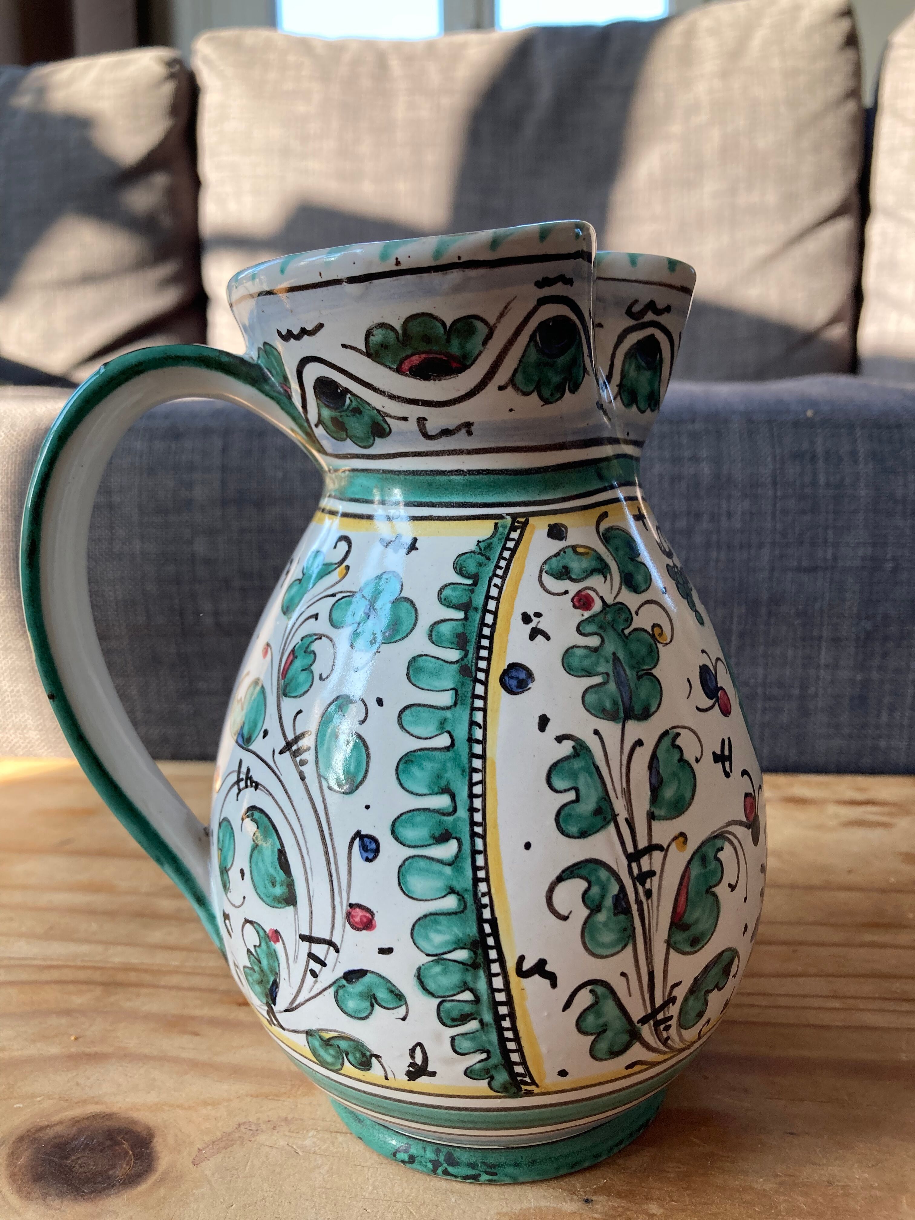 Italian ceramic pitcher