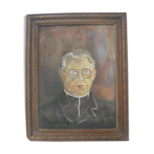 Portrait  signé, Prêtre