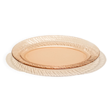 Plat en verre rose rosaline