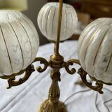 Art Nouveau 3-light bronze lamp
