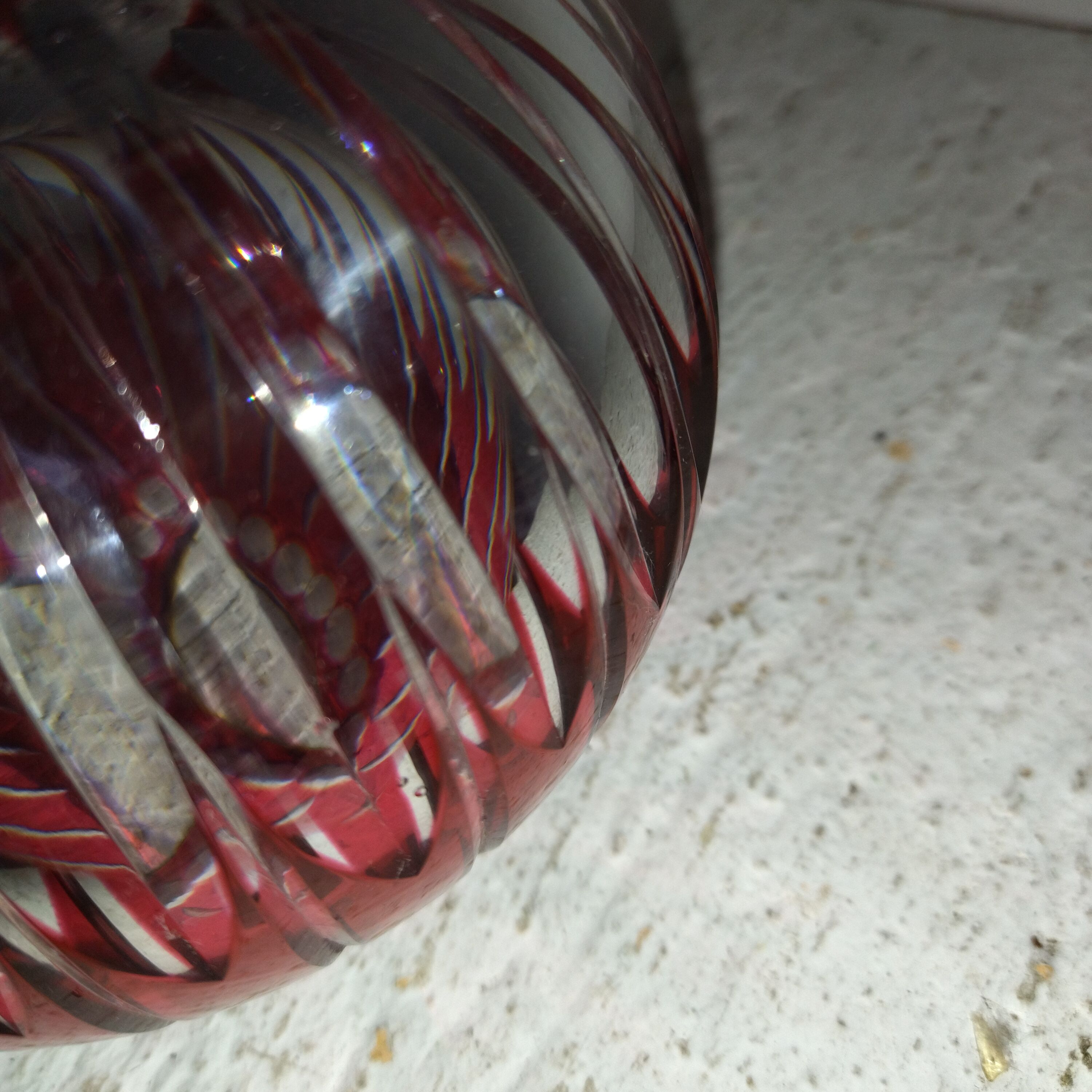 Crystal ball vase Val Saint Lambert