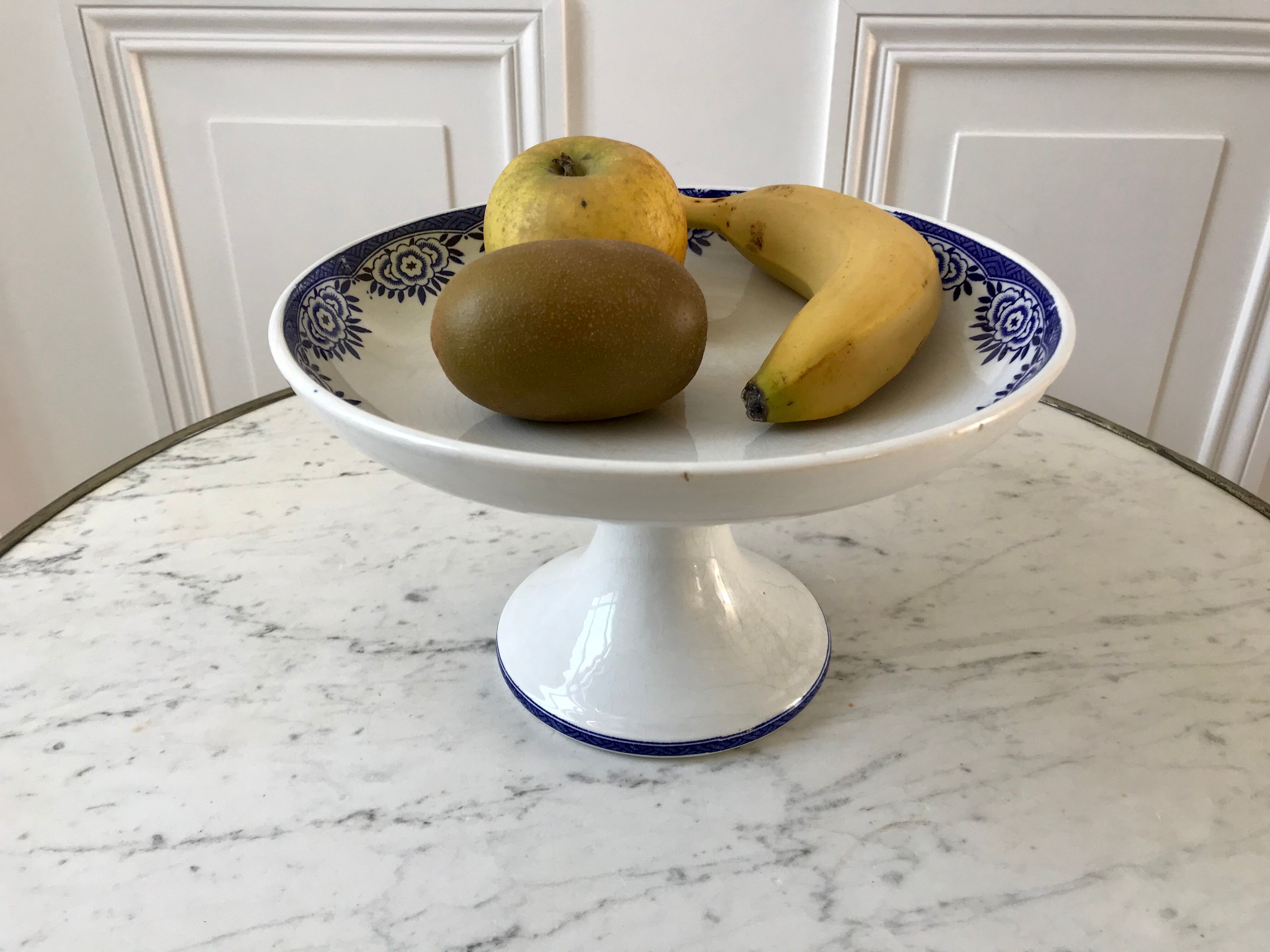 Compotier Terre de Fer Sarreguemines model "Capri" Casino early twentieth century