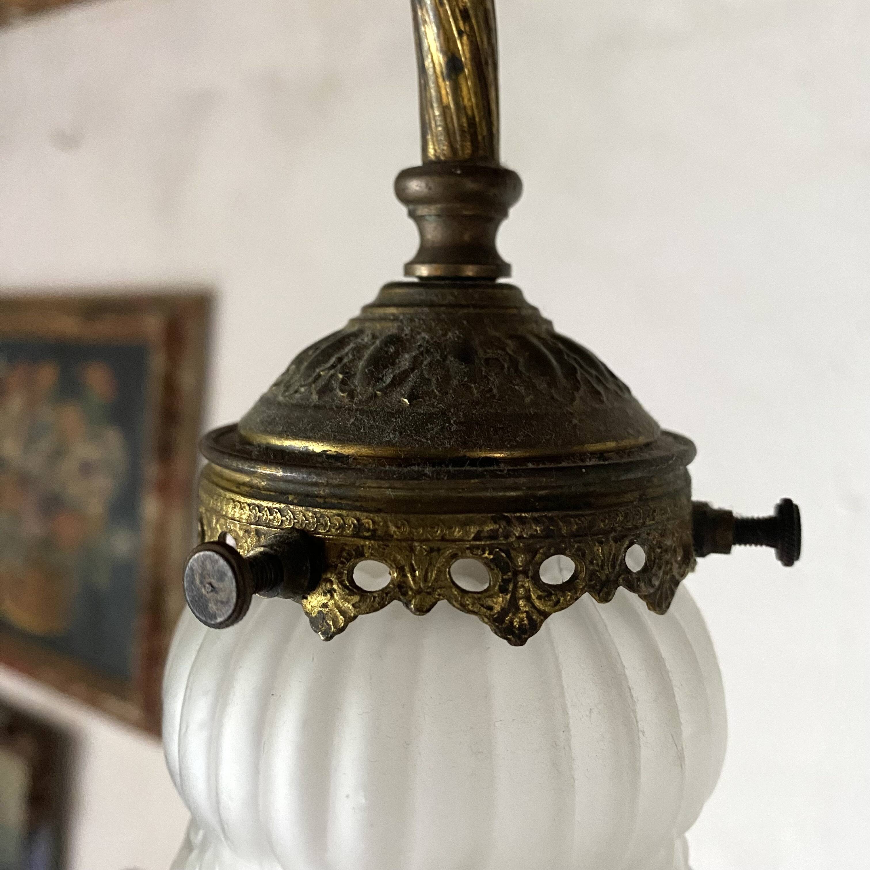 Empire bronze chandelier with 4 lights in glass tulips