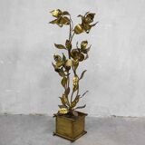 Midcentury modern brass flower floor lamp Hans Kögl