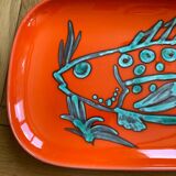 Orange ceramic fish platter