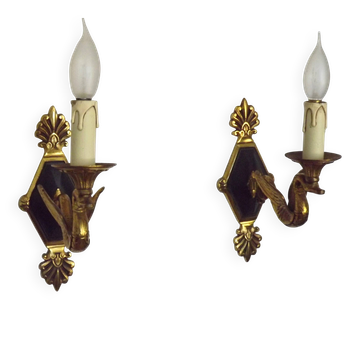 Exceptional Pair of French Empire Bronze Wall Lights with Winged Swan Arms