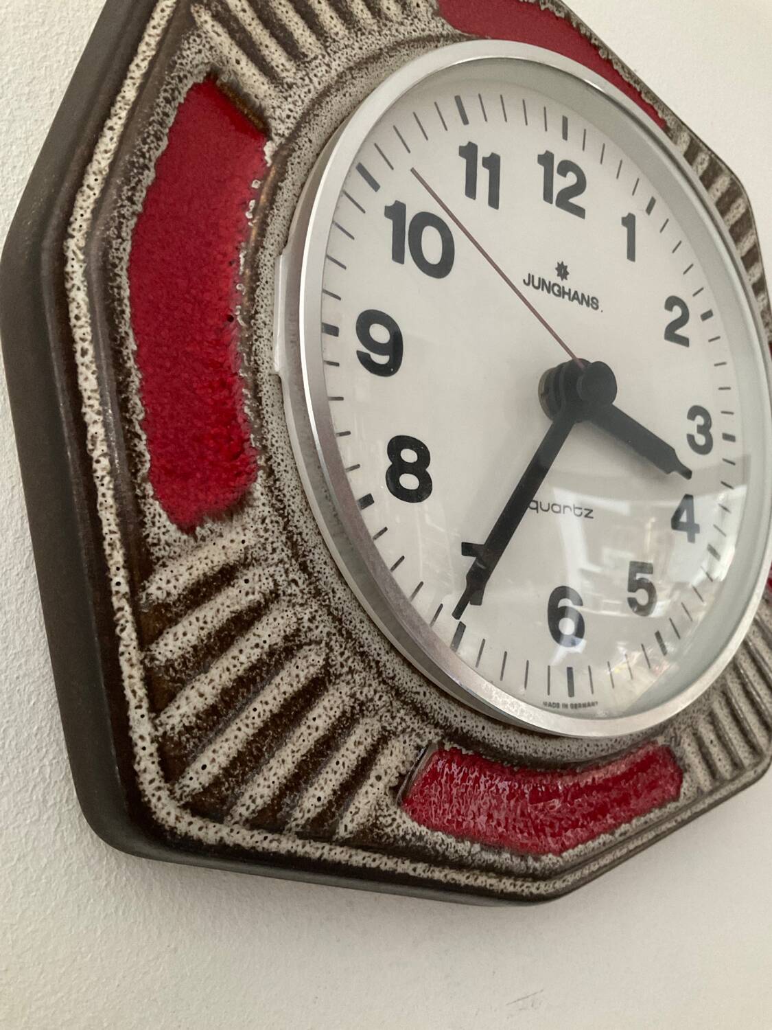 Horloge vintage Junghans en céramique années 70