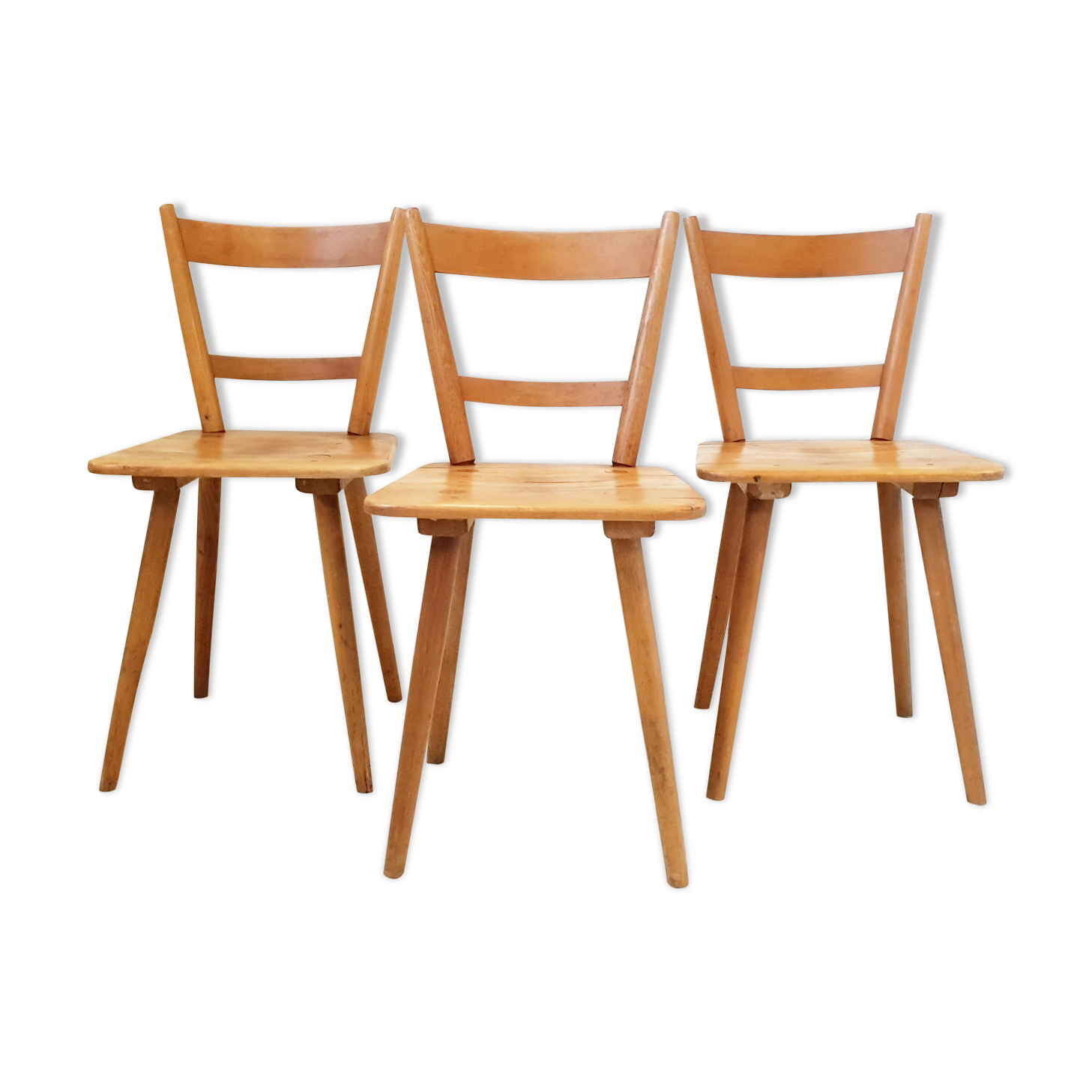 Suite de 3 chaises de Adolf Schneck 1940 vintage