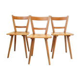Suite de 3 chaises de Adolf Schneck 1940 vintage