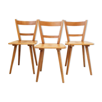 Suite de 3 chaises de Adolf Schneck 1940 vintage