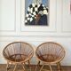 Paire de fauteuils corbeille en rotin , années 50-60