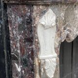 Fireplace Louis XV In Marble Of Waulsort, Levanto And White Statuary, XVIIIth Century