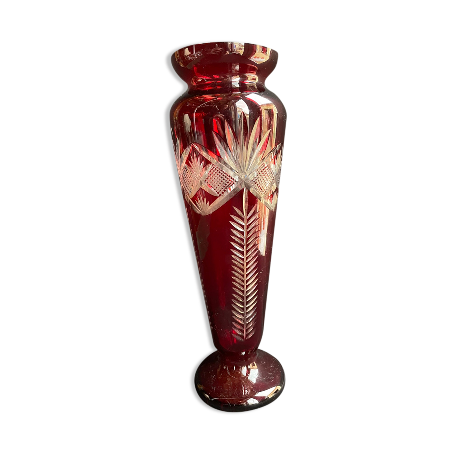 Baluster vase - cut blown crystal