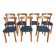 Set of 7 Vintage Calligaris Dining Chair: 1990s Italian Wooden Artek Style