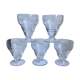 Set of 5 crystal wine glasses engraved 60s