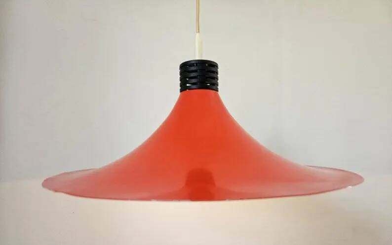Rare Midcentury Red Pendant, Space Age, Italy, 1970s