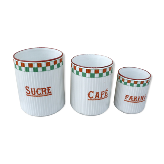 Series of 3 ceramic kitchen pots