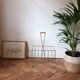 Vintage gold metal magazine rack and wooden handle