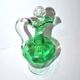 Green Venetian-ribbed crystal decanter – antique wine pitcher