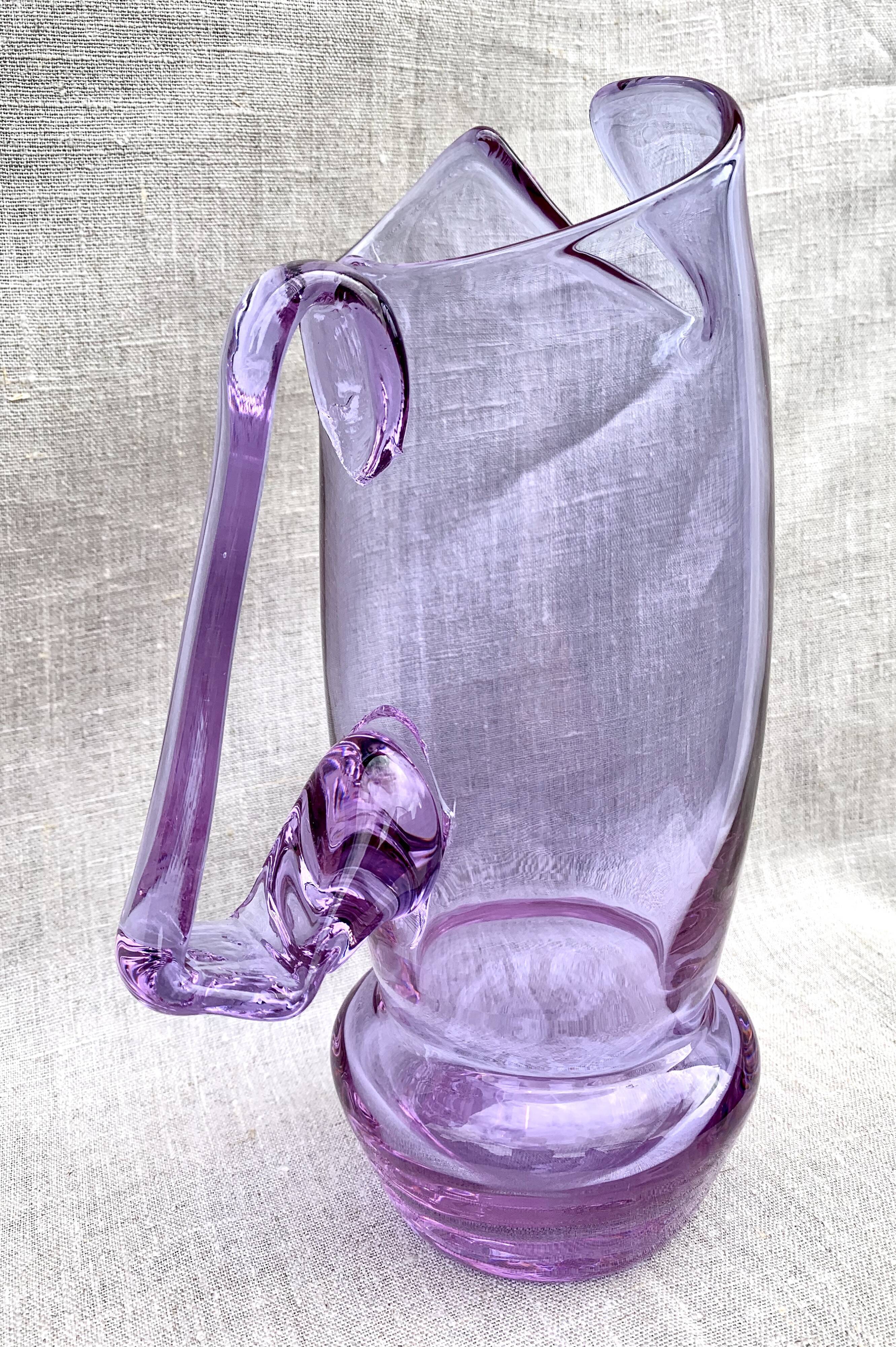 Vintage purple glass pitcher