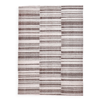 215x300 cm orange beige wool kilim rug, 7x10 terracota kilim rug.