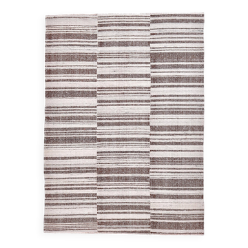 215x300 cm orange beige wool kilim rug, 7x10 terracota kilim rug.