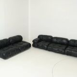 Camaleonda Sofa in Black Leather by Mario Bellini for C&B Italia 1960s