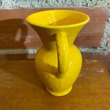 Antique Vase with Handles Yellow Ceramic Vintage Decoration #C605