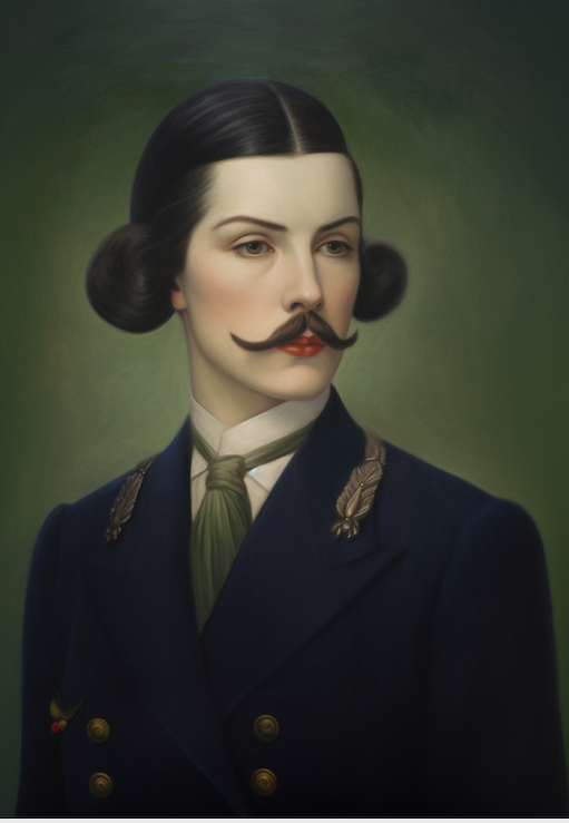 Old portrait - “Les moustachu-es” series