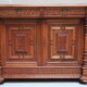Double body late 19th century in oak and colored stained glass