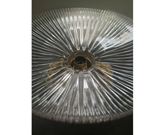 Ceiling lamp/wall lamp/suspension bronze/glass art deco glass signed HOLOPHANE PATENT