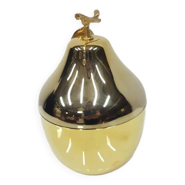"Pear" ice bucket, gold-colored, gold-finished material, designed by H. Tur