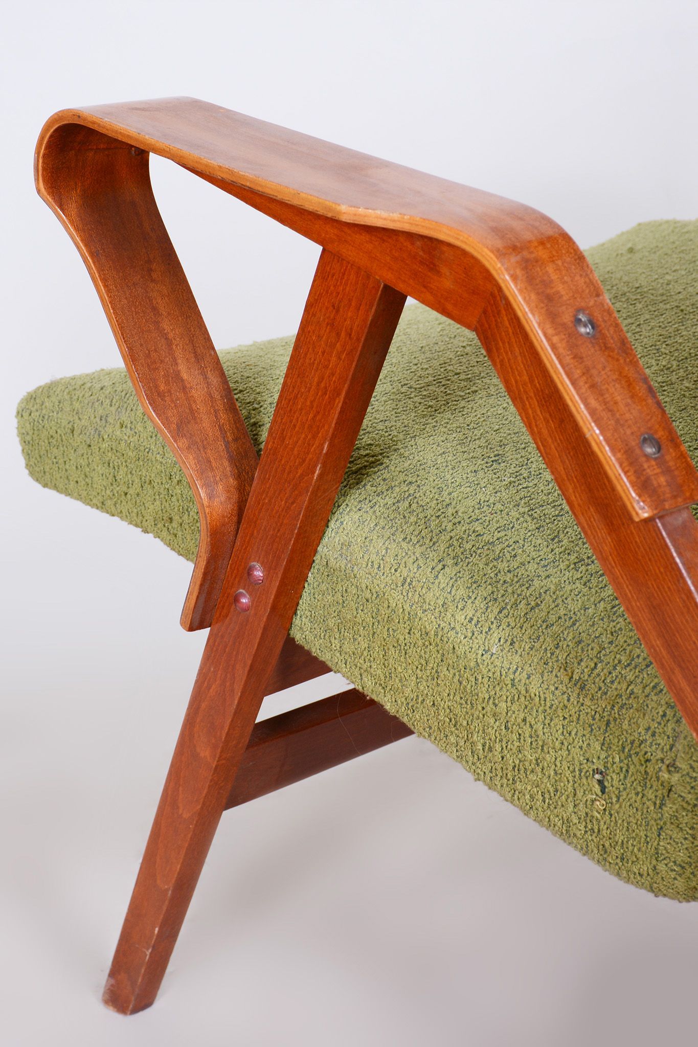 Original Mid-Century Green Beech Armchair, Tatra - Pravenec, Czechia, 1950s