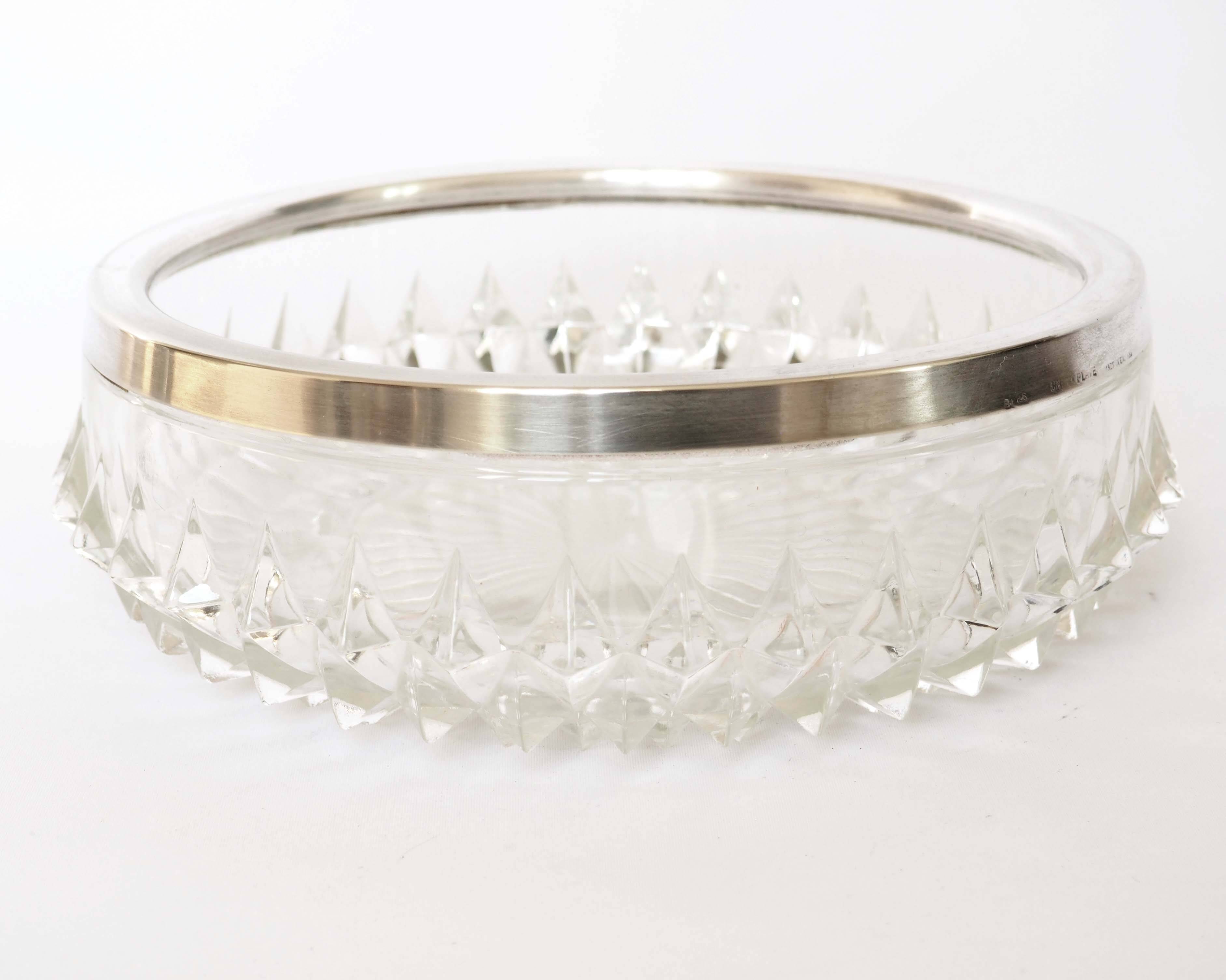 Silver rimmed glass empty pocket