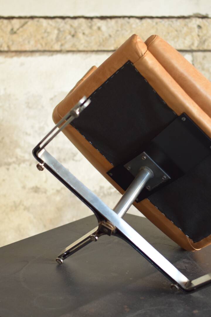 Leather armchair by Raphael Raffel for Apelbaum - France 1970