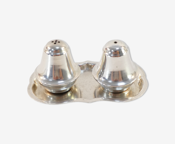 Paire de salerons et son plateau en argent massif 925 montenegro