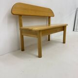 Vintage Danish Ansager mobler solid wooden bench , 1970s
