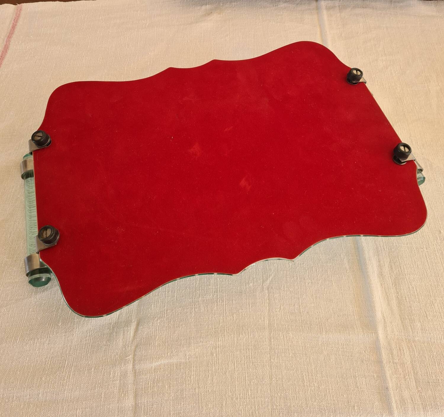 Art Deco beveled mirror tray