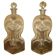 Pair of antique pinched decanters circa 1900 for serving whisky, bourbon, vodka, gin.