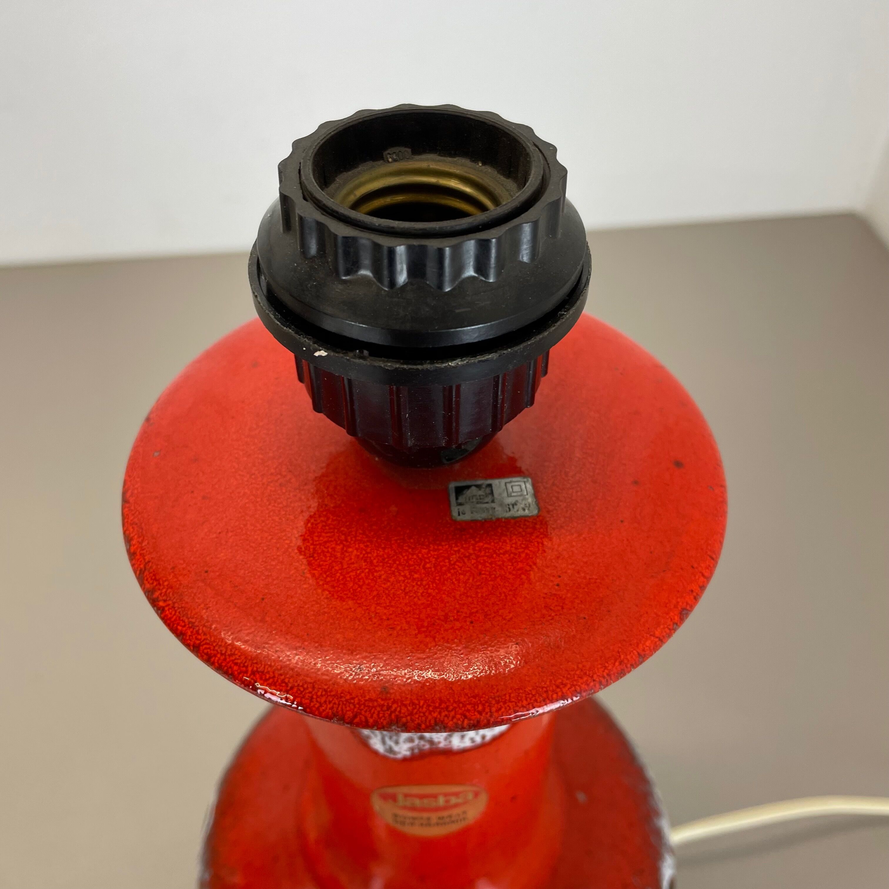 Super Colorful Fat Lava Pottery Table Light Base by Jasba Ceramics Germany 1970s