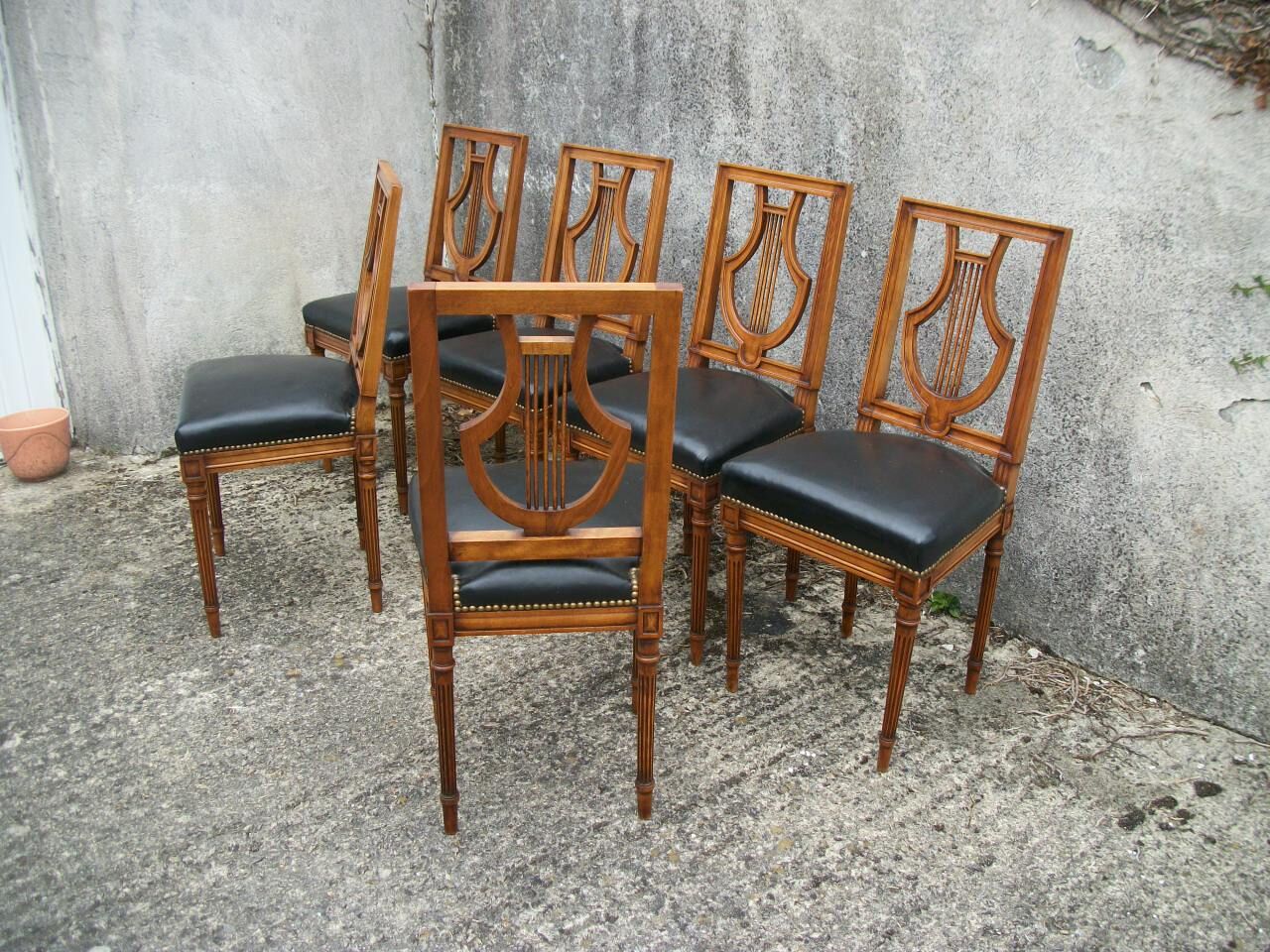 Series of 6 chairs back Lyres