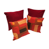 Ensemble de 4 housses de coussins vintage anglais années 60