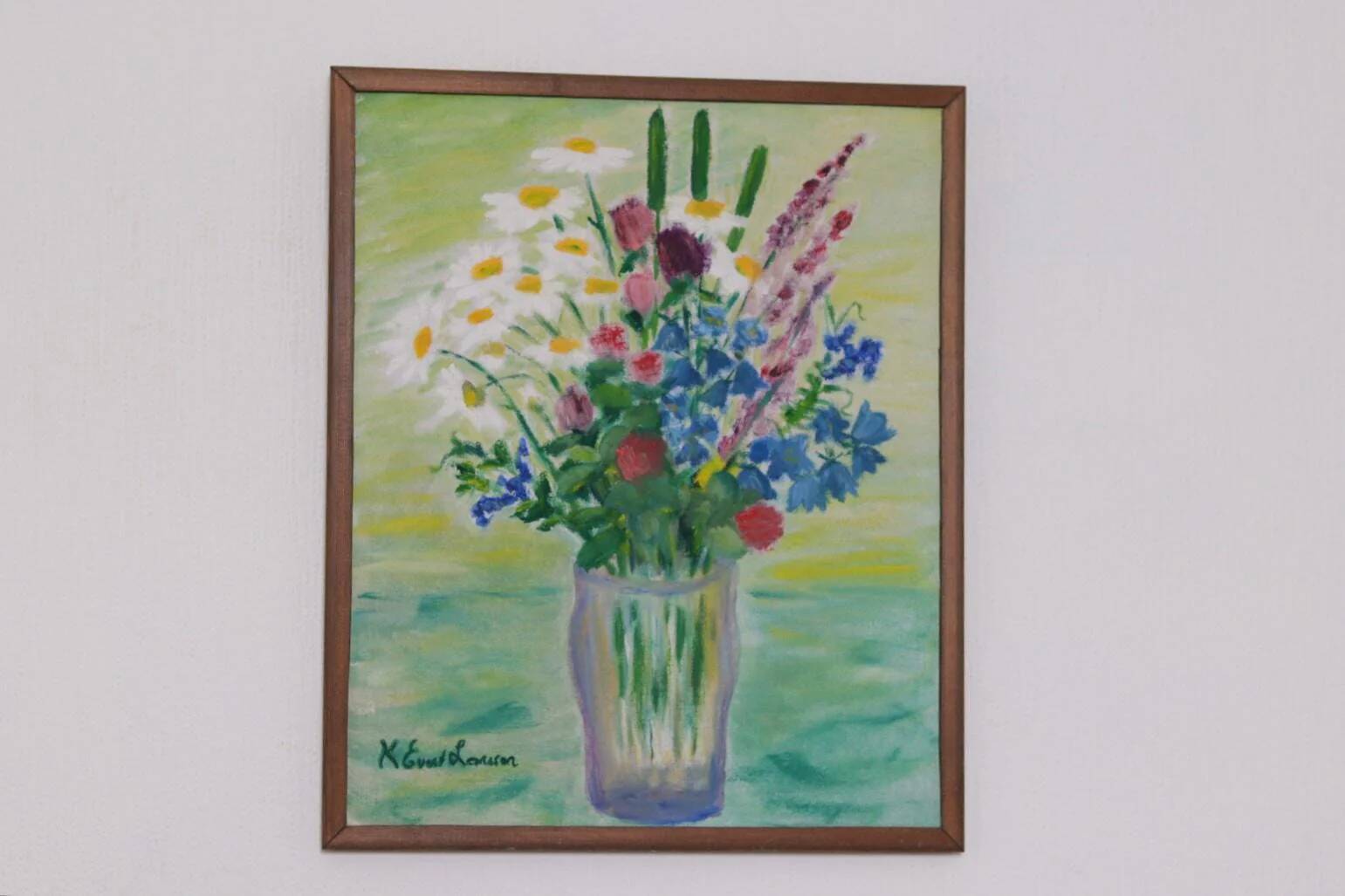 Original Swedish Oil on Canvas – “Bright Bouquet” by K. Evert Larsson