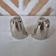 Silver-plated metal owl salt and pepper shakers