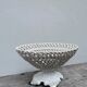 White woven ceramic fruit bowl