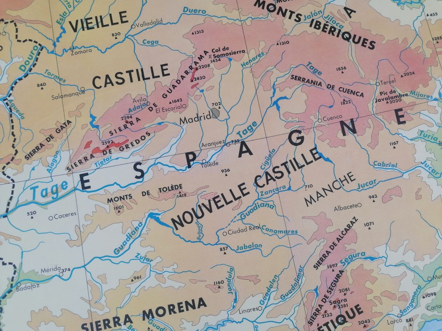 Ancienne carte MDI Espagne-Péninsule Ibérique