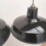 Enameled sheet metal pendant lights