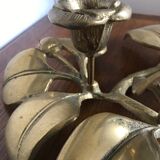 Golden bronze flower candlestick
