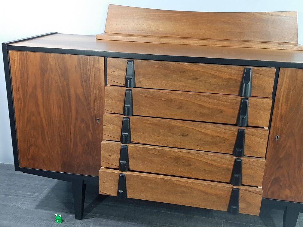 Enfilade in Walnut design Raymond Halas, Polish Vintage 1960s